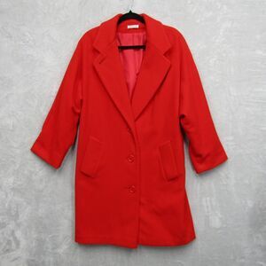 Joseph Magnin 80’s Red 100% Wool Coat Collared Women’s Size 8 Made in USA